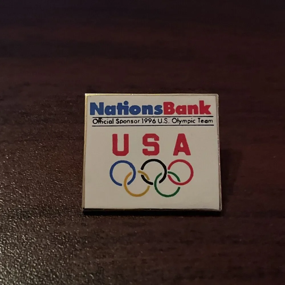 1996 Atlanta‎ Olympics Team USA Nations Bank Official Sponsor Lapel Hat Pin
